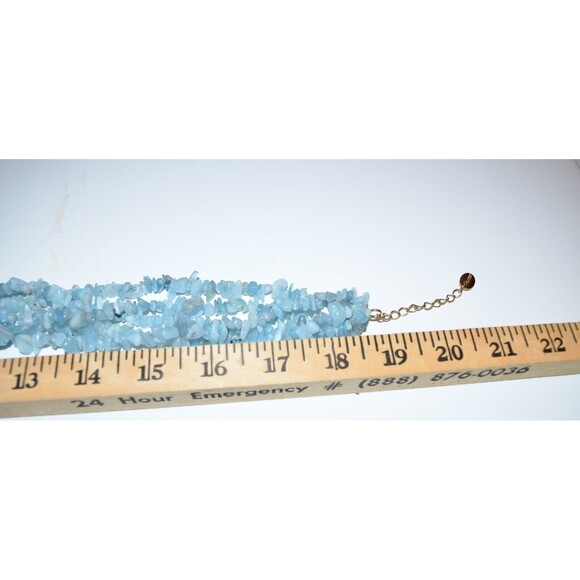 Vtg Stauer 5 Strand Aquamarine Bead Necklace 20" Shades of the Sea w/ bracelet - Picture 6 of 9